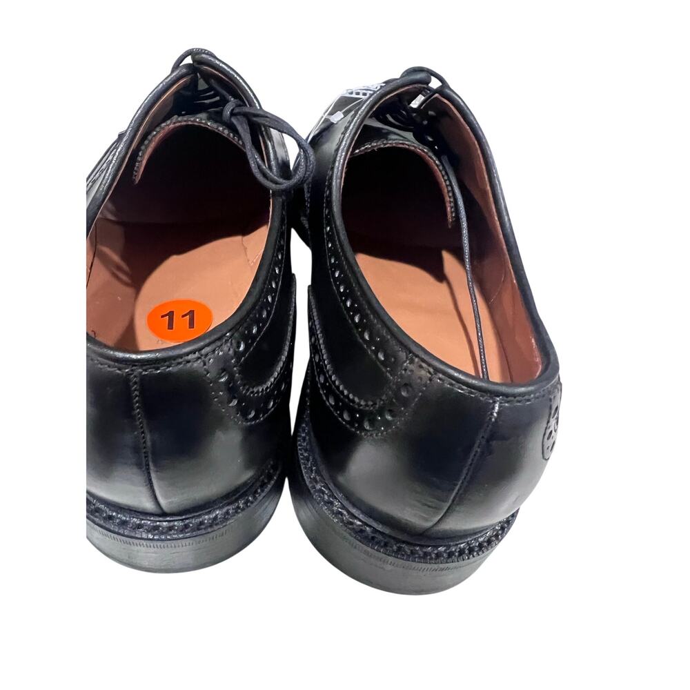 Polo Ralph Lauren Brenton Wingtip Oxford Shoes Black Leather Size 11D Spain - Picture 7 of 16